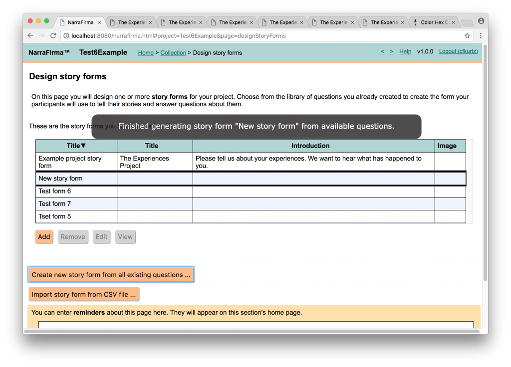 narrafirma auto fill story form