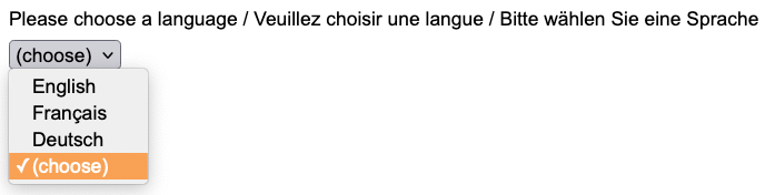 Multi-lingual survey language chooser